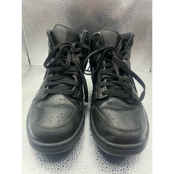 Nike Air Jordan 1 Mid Triple Black Shoes Sneakers Men’s Size 10 USED - Picture 5 of 8